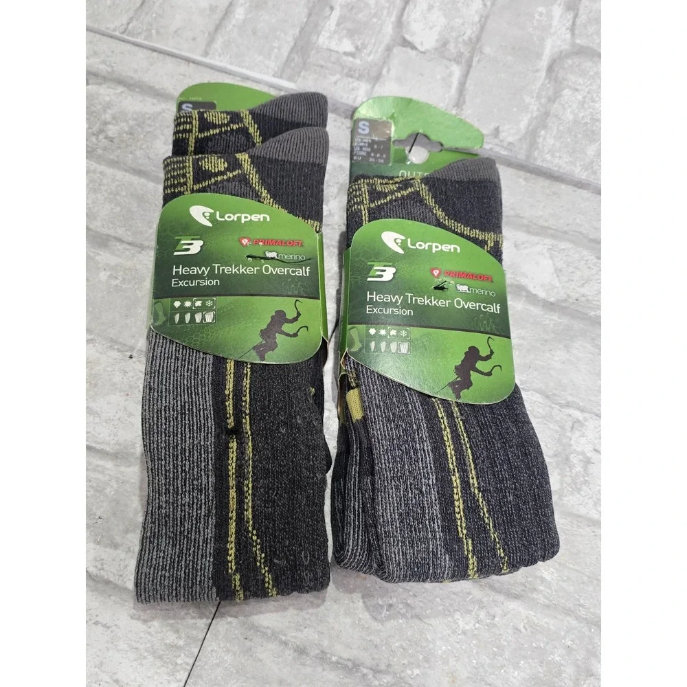 Lorpen 3 Hiking Mountaineering‎ Overcalf Socks Men 5-7, Women 6-8.5 Sz Small